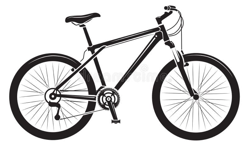 Czarna ikona roweru. transport samochodowy. symbol roweru ilustracji