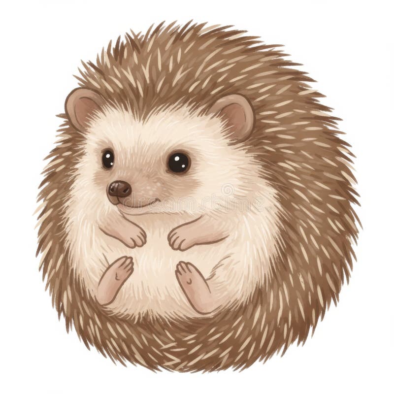 Czarna ilustracja brązowego jeża royalty ilustracja