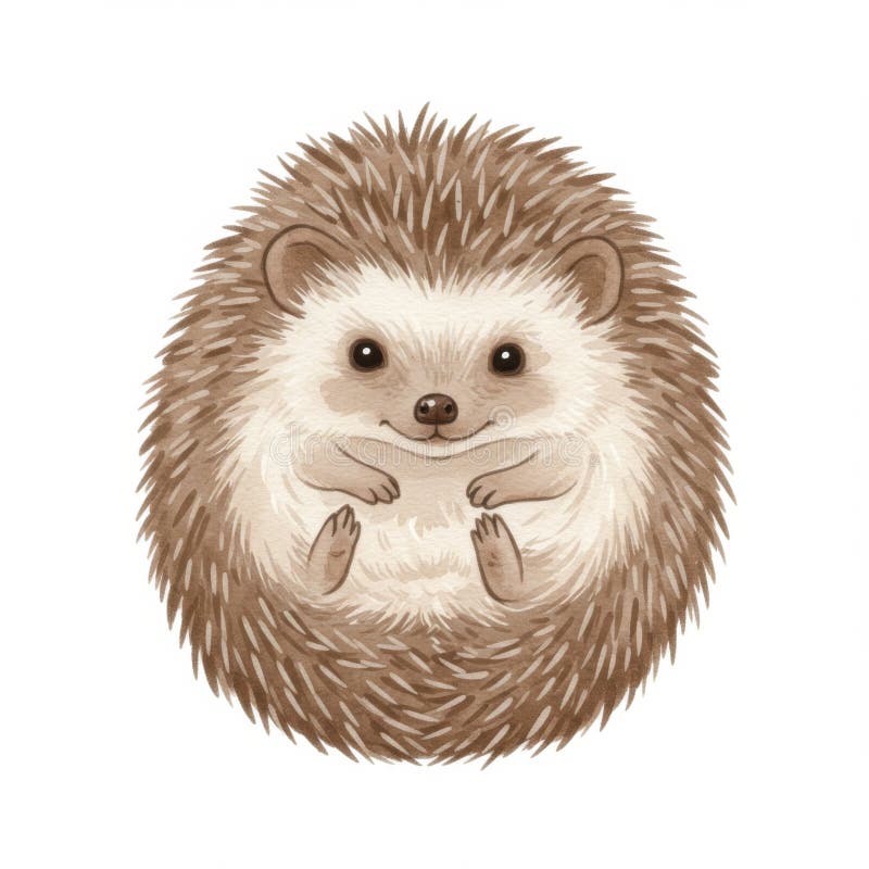 Czarna ilustracja brązowego jeża ilustracji
