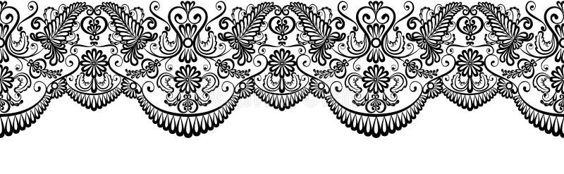 Czarna koronki granica royalty ilustracja Czarna koronki granica royalty ilustracja