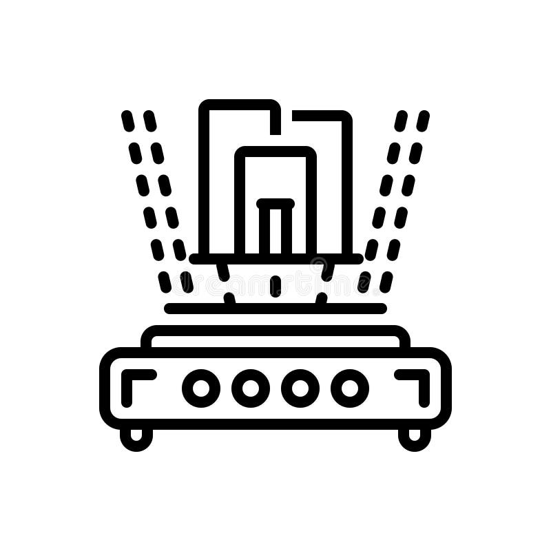 Czarna kreskowa ikona dla, trójwymiarowy, royalty ilustracja Czarna kreskowa ikona dla, trójwymiarowy, royalty ilustracja