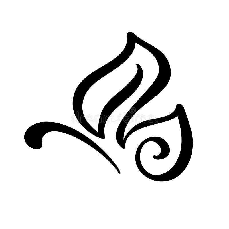 Czarna ręka rysujący atrament kaligrafii logo liść w formie motyli ekologia wektoru element Ilustracyjny projekt dla poślubiać i ilustracji Czarna ręka rysujący atrament kaligrafii logo liść w formie motyli ekologia wektoru element Ilustracyjny projekt dla poślubiać i ilustracji