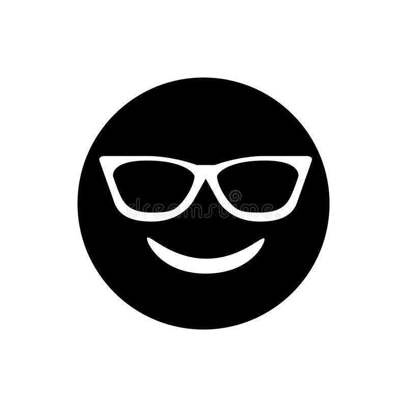 Czarna smiley twarz z okulary przeciwsłoneczni ikoną royalty ilustracja Czarna smiley twarz z okulary przeciwsłoneczni ikoną royalty ilustracja
