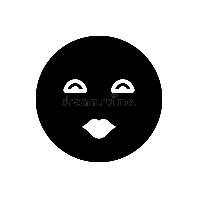 Czarna stała ikona dla buziaka, wargi i emocji, ilustracji Czarna stała ikona dla buziaka, wargi i emocji, ilustracji