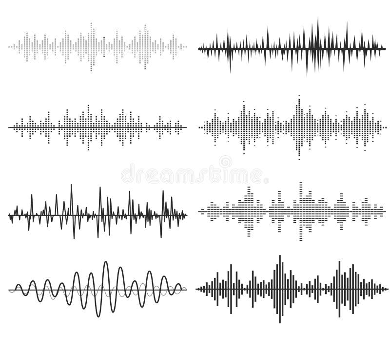 Czarne muzyczne rozsądne fala Audio technologia ilustracji Czarne muzyczne rozsądne fala Audio technologia ilustracji