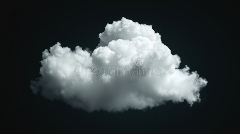 Czarne tło z dużą chmurą fluffy ilustracja wektor