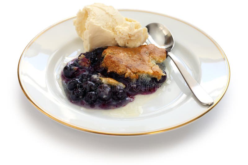 Blueberry cobbler, traditional american dessert. Blueberry cobbler, traditional american dessert