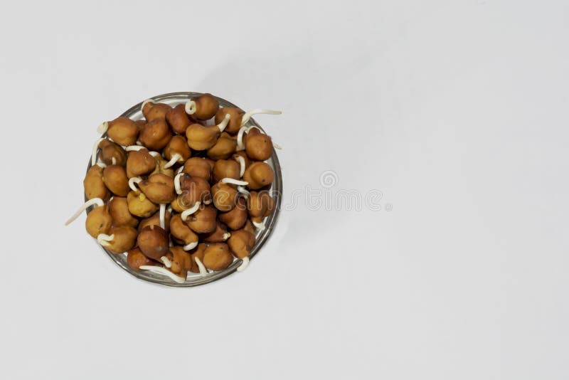 Czarni chickpeas lub Bengal gram kiełkują na pucharze fotografia stock Czarni chickpeas lub Bengal gram kiełkują na pucharze fotografia stock