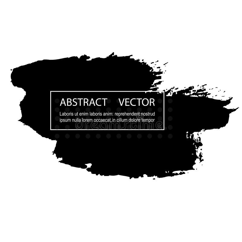 Czarny abstrakcjonistyczny projekt Atrament farba na broszurce, Monochromatyczny element odizolowywający na bielu. Atrament farba na broszurce, Monochromatyczny element odizolowywający na bielu Grunge sztandaru farby Prosty skład Tło dla sztandaru, karta, plakat, tożsamość, sieć projekt