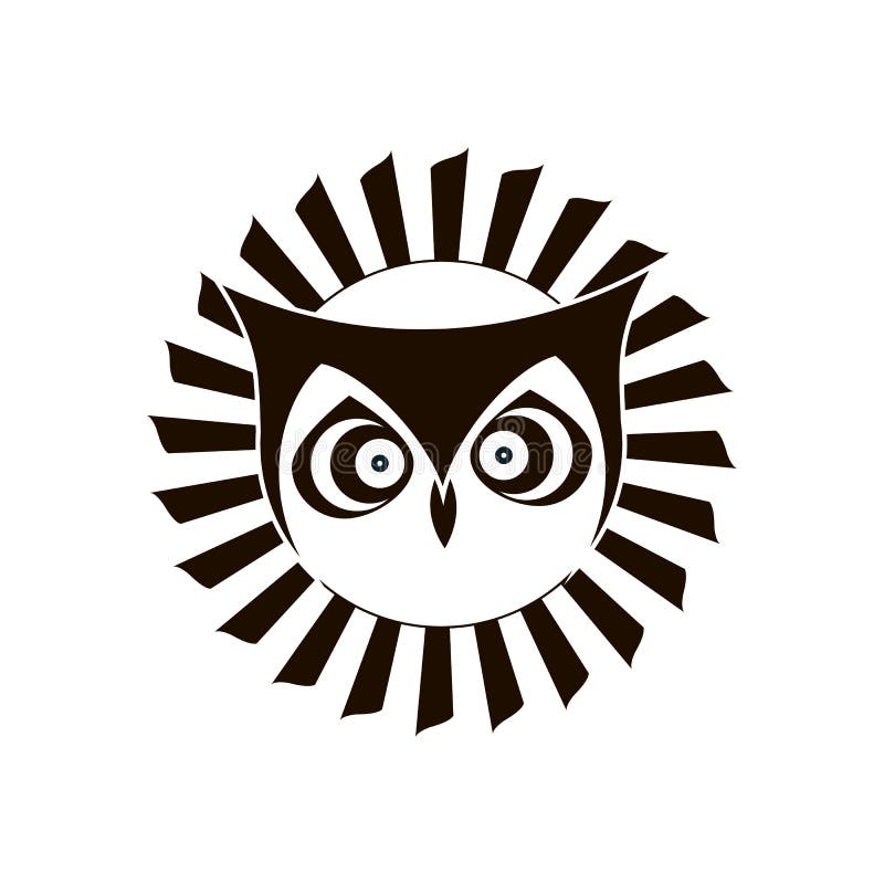 Czarny i biały logo orzeł sowa dekoracyjnego projekta emblemata graficzny ilustracyjny wektor royalty ilustracja Czarny i biały logo orzeł sowa dekoracyjnego projekta emblemata graficzny ilustracyjny wektor royalty ilustracja