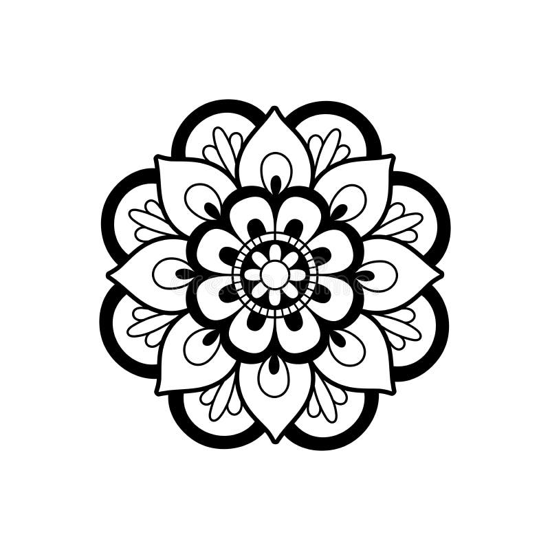 Czarny i biały mandala ilustracji