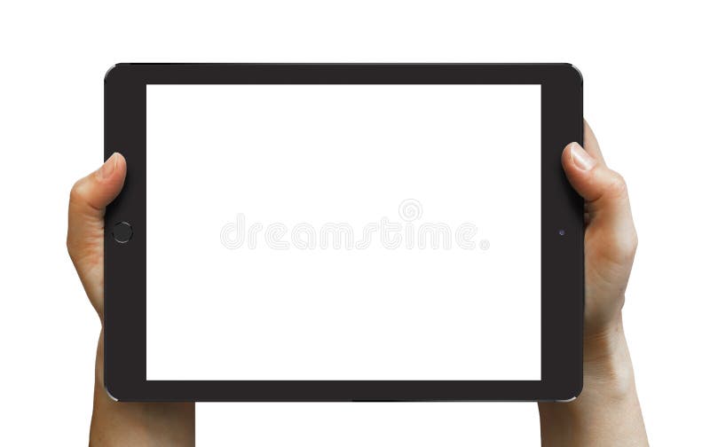 Czarny iPad powietrze 2 w kobiet rękach