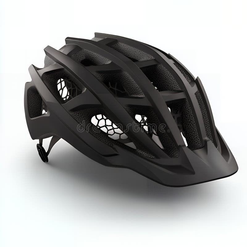 Czarny kask rowerowy z otworami wentylacyjnymi ilustracja wektor