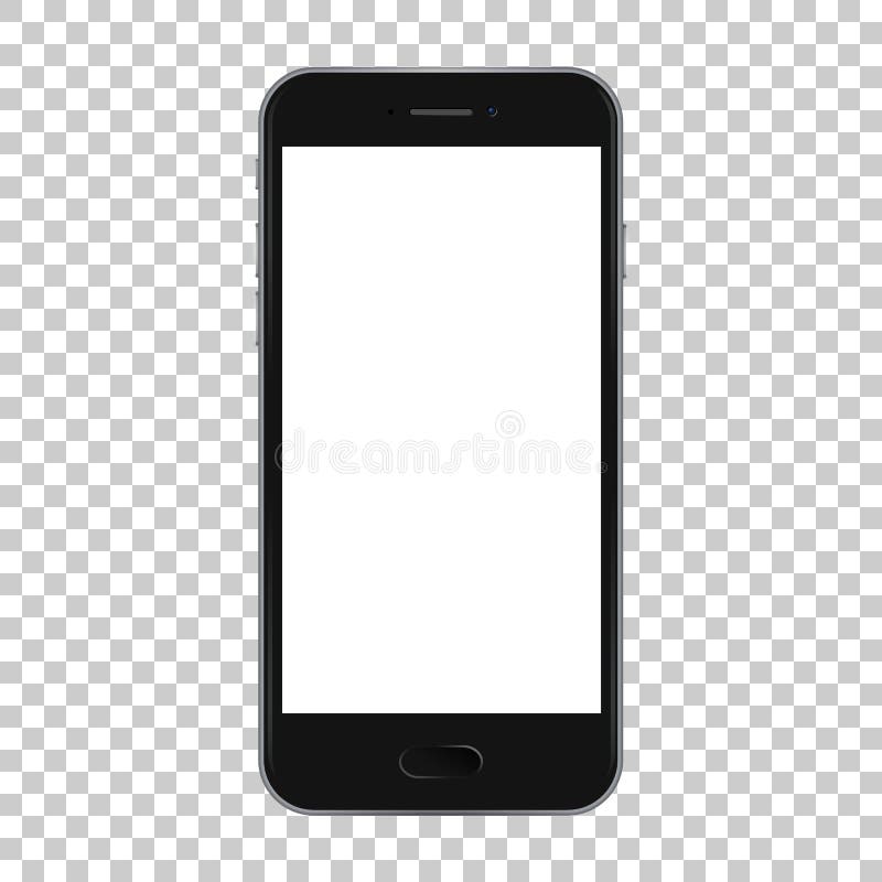 Czarny mądrze telefon odizolowywający na przejrzystym tle, wektorowa ilustracja ilustracji Czarny mądrze telefon odizolowywający na przejrzystym tle, wektorowa ilustracja ilustracji