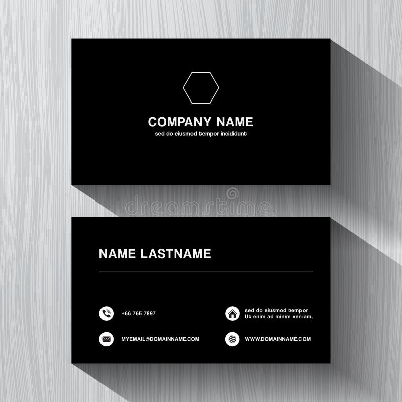 Czarny papierowy biznesowy namecard na białym drewnianym tle ilustracja wektor Czarny papierowy biznesowy namecard na białym drewnianym tle ilustracja wektor