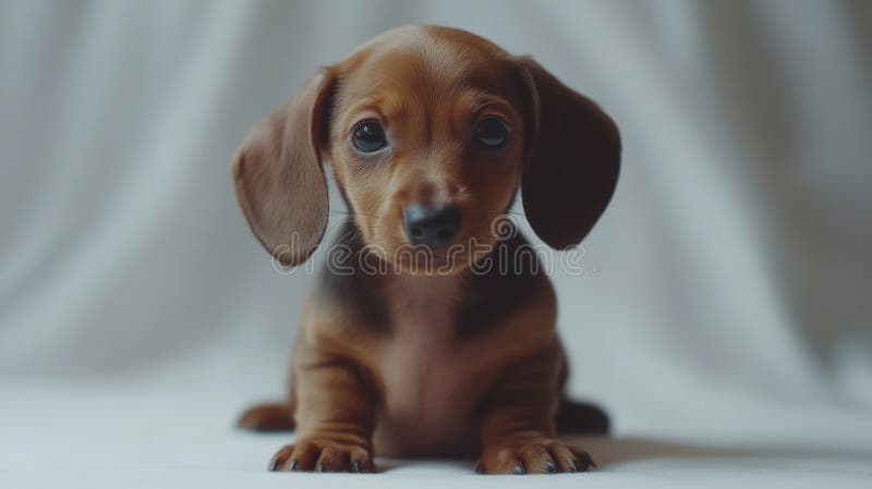Czarny Portret Browna Dachshunda Puppy'ego ilustracja wektor