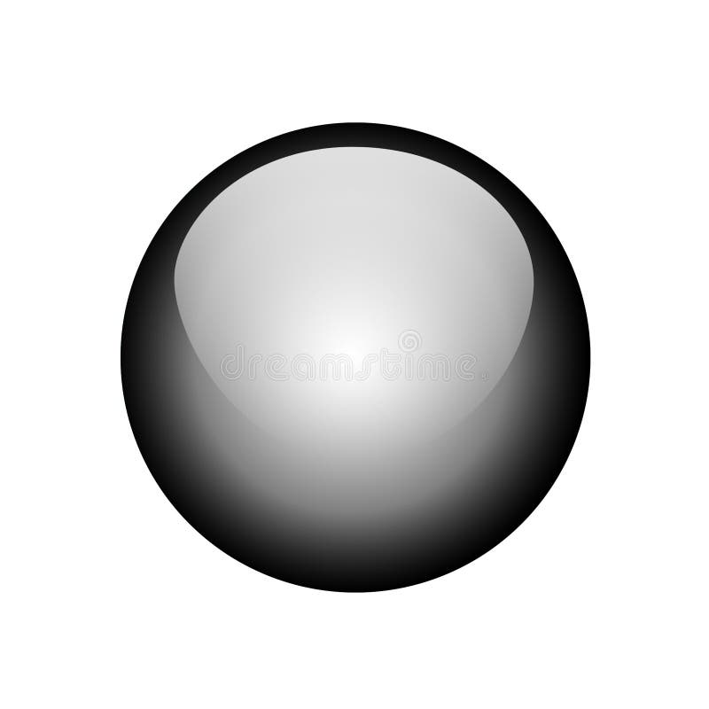 Black button on the white background. Black button on the white background