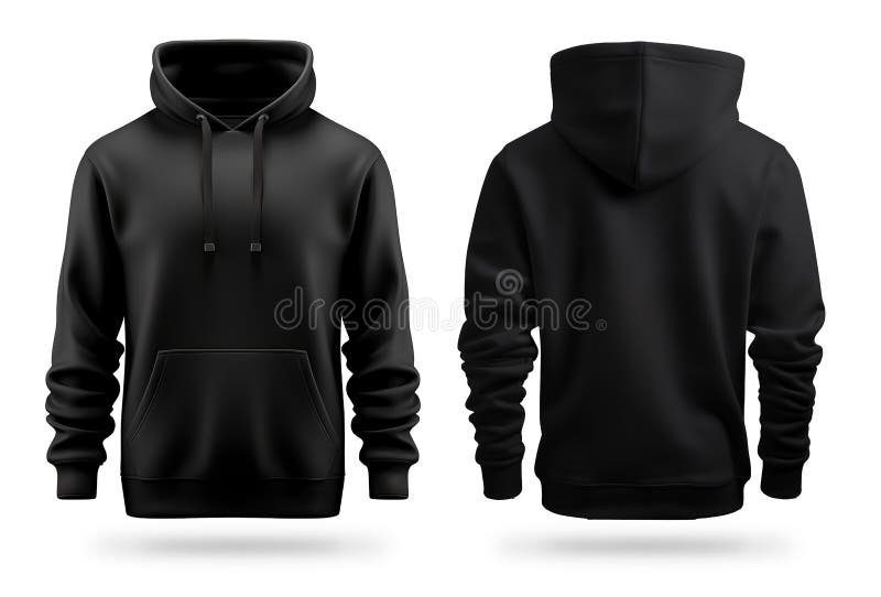 Czarny pusty bluza bluzka bluzka wzornictwo mockup wzór druku izolowany biały tło. ślepa odzież moda generatywna ai royalty ilustracja