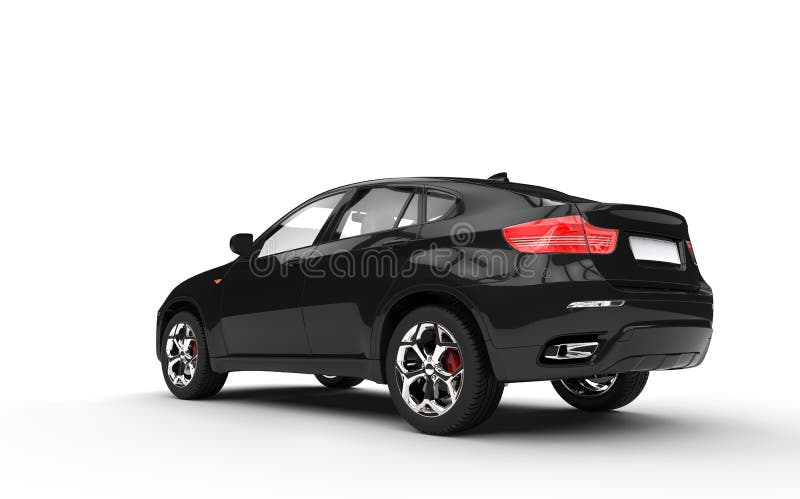 Czarny SUV Tylni widok obraz stock Czarny SUV Tylni widok obraz stock