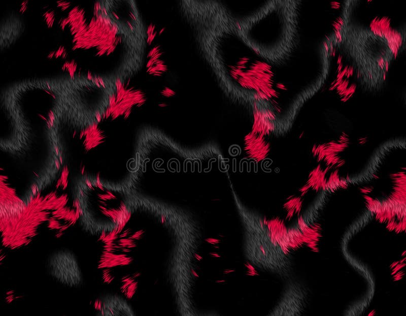 Czarny zwierzęcy futerko z jaskrawymi różowymi przypadkowymi kształtów punktami