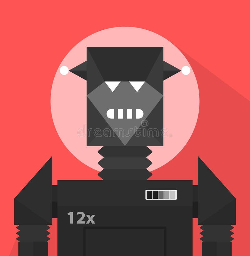 Czarny Zły robota charakter ilustracja wektor Czarny Zły robota charakter ilustracja wektor