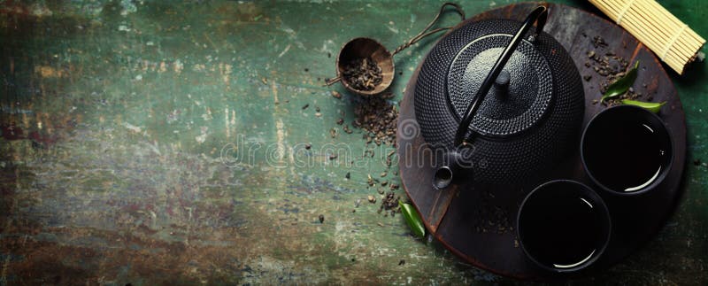 Czarny żelazny azjatykci herbata set