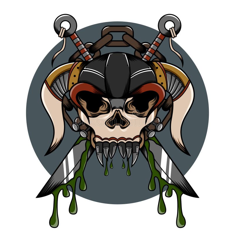 Czaszka demonu akceptowana ilustracja ilustracji Czaszka demonu akceptowana ilustracja ilustracji