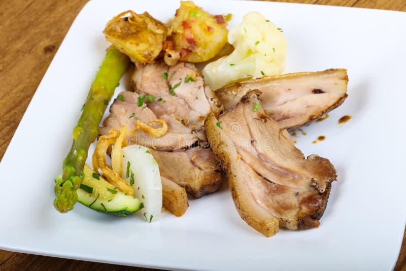 Czech Cuisine - Roasted Pork Stock Image - Image of delicious, sirloin ...