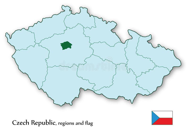 Czech Republic and all regions in vectors stock illustration