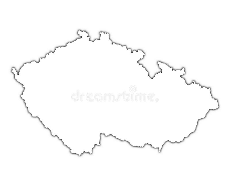 Czech Republic outline map stock illustration. Illustration of high ...