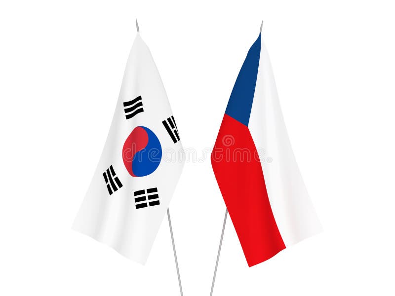 Czech Republic and South Korea Flags Stock Illustration - Illustration ...