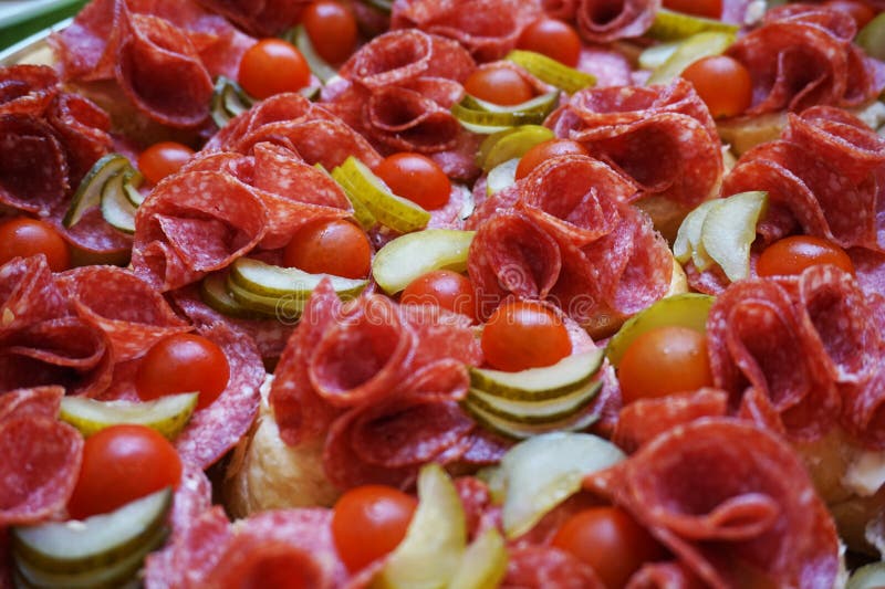 czech sandwiches - typical czech gourmet food. Vegetables, meal.