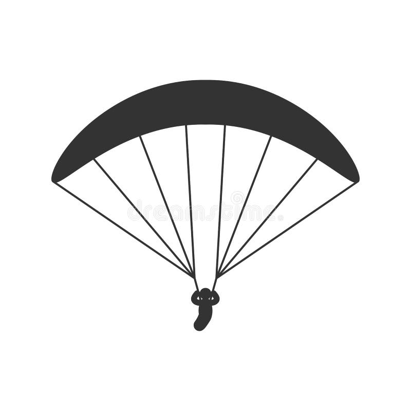 Czerni odosobnioną sylwetkę paraglider na białym tle Ikona boczny widok spadochron ilustracja wektor Czerni odosobnioną sylwetkę paraglider na białym tle Ikona boczny widok spadochron ilustracja wektor