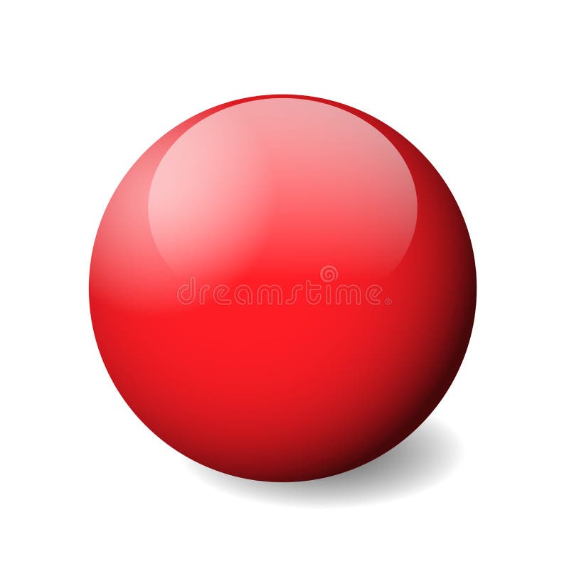 Red glossy sphere, ball or orb. 3D vector object with dropped shadow on white background. Red glossy sphere, ball or orb. 3D vector object with dropped shadow on white background.