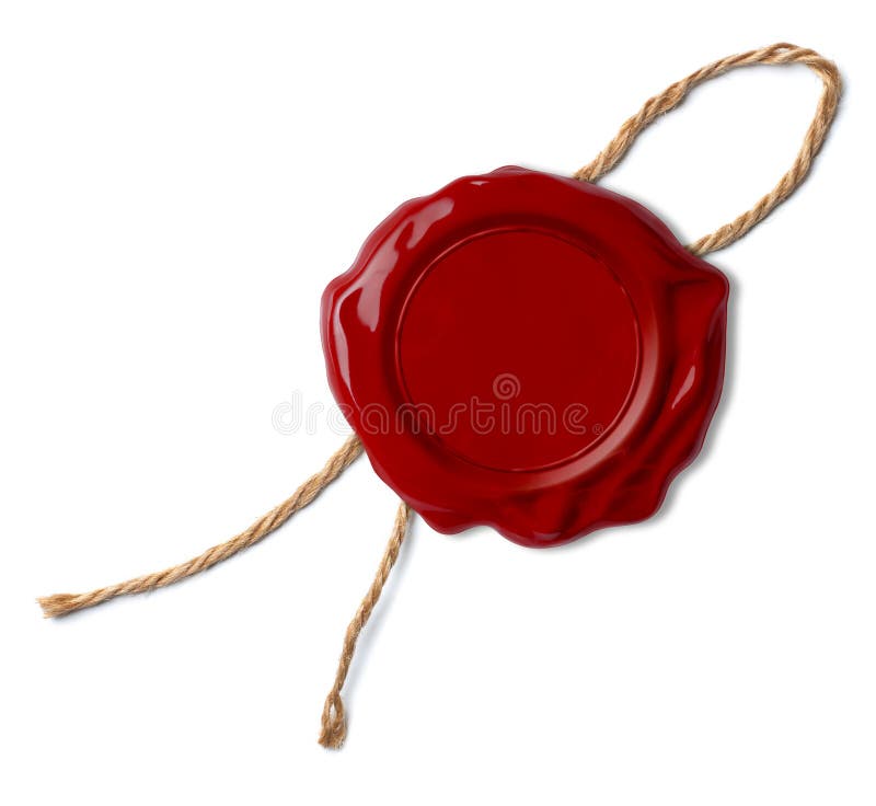 Red wax seal or stamp isolated on white. Red wax seal or stamp isolated on white