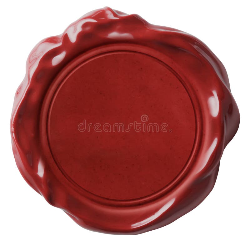 Red wax seal or signet isolated on white. Red wax seal or signet isolated on white