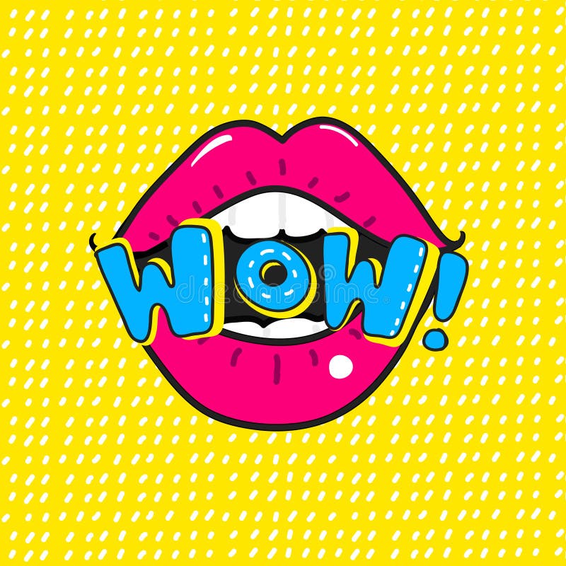 Czerwone wargi mówi Wow Wektorowa wystrzał sztuki ilustracja Otwieram usta i no! no! wiadomość ilustracja wektor Czerwone wargi mówi Wow Wektorowa wystrzał sztuki ilustracja Otwieram usta i no! no! wiadomość ilustracja wektor