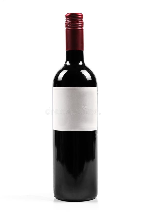 Czerwone wino butelka odizolowywająca na bielu zdjęcie stock Czerwone wino butelka odizolowywająca na bielu zdjęcie stock