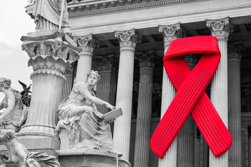Czerwona Wstążka Świadomości AIDS zdjęcie stock