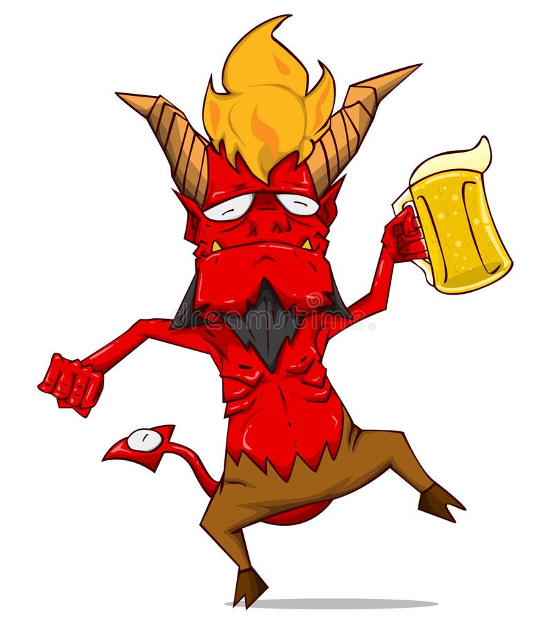 Czerwonego diabła ilustracja i wektor Potwór w Halloweenowej nocy ilustracja wektor Czerwonego diabła ilustracja i wektor Potwór w Halloweenowej nocy ilustracja wektor