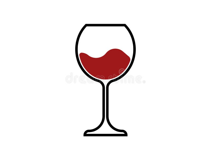 Czerwonego Wina szkła ikona, Wineglass logo, Glassware ikony sztuki Wektorowa ilustracja odizolowywająca ilustracja wektor