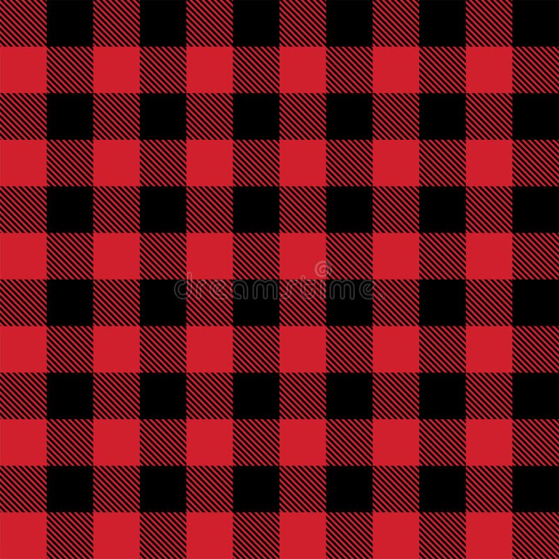 Christmas holiday red and black lumberjack buffalo plaid seamless vector pattern for graphic design and backgrounds. Christmas holiday red and black lumberjack buffalo plaid seamless vector pattern for graphic design and backgrounds