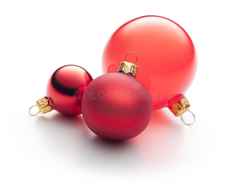 Czerwoni odosobneni Boże Narodzenie ornamenty