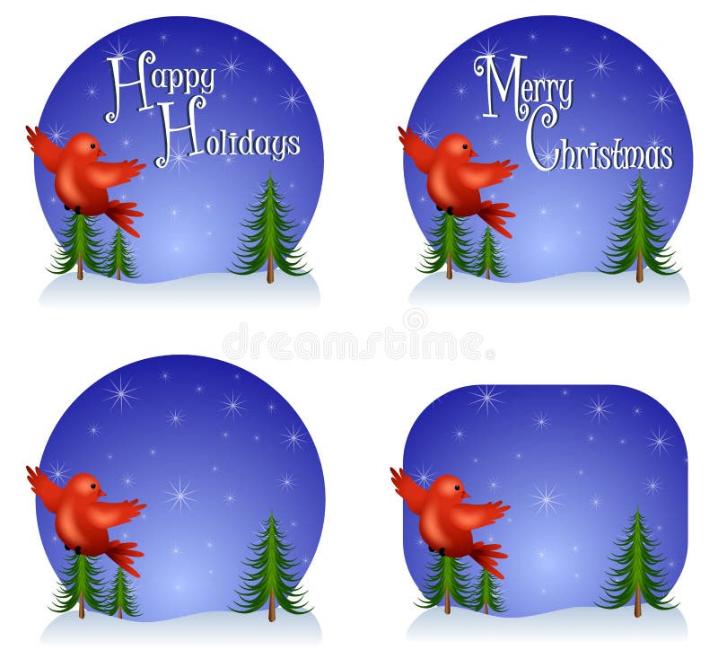 Your choice of Christmas backgrounds featuring red bird flying and 'Happy Holidays', 'Merry Christmas' or blank versions. Your choice of Christmas backgrounds featuring red bird flying and 'Happy Holidays', 'Merry Christmas' or blank versions