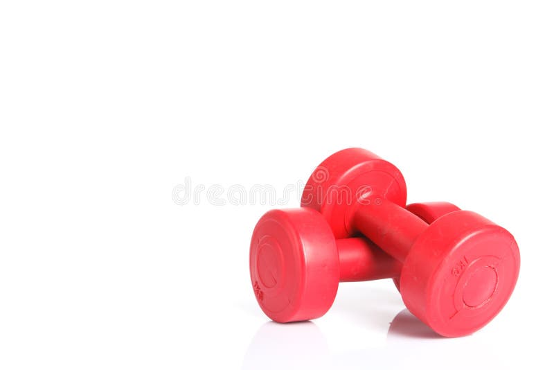 Czerwony dumbbells ciężar fotografia royalty free Czerwony dumbbells ciężar fotografia royalty free