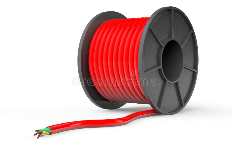 Czerwony Elektryczny kabel royalty ilustracja Czerwony Elektryczny kabel royalty ilustracja