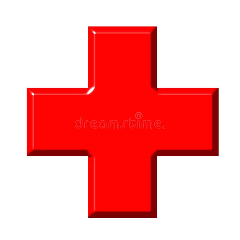 Czerwony krzyż 3 d ilustracja wektor