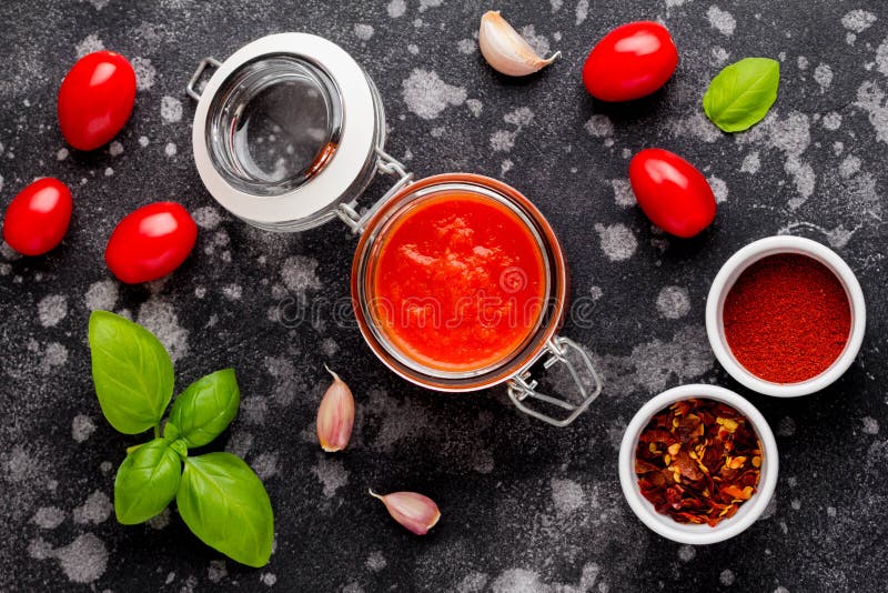 Red tomato sauce for pasta, pizza, Italian food. Red tomato sauce for pasta, pizza, Italian food