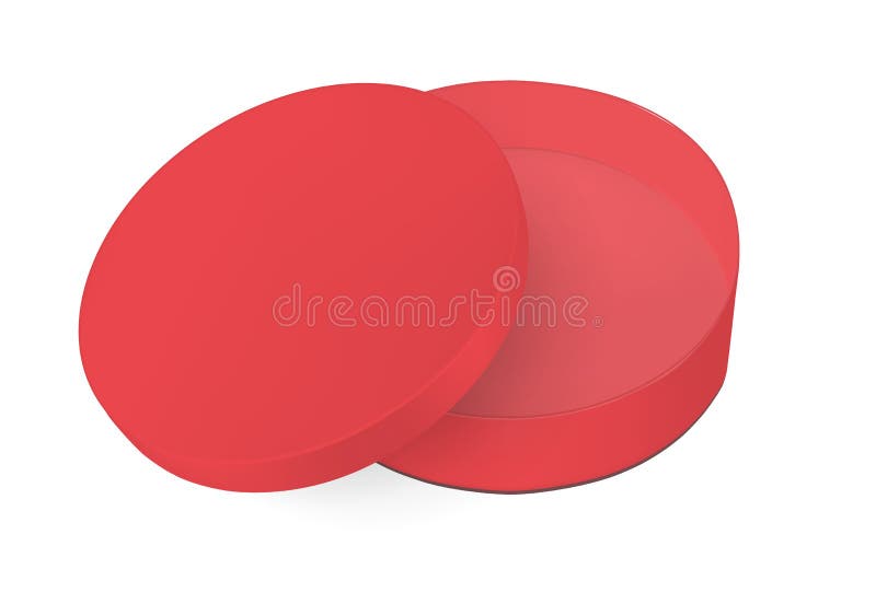 Czerwony round karton z deklem ilustracja wektor Czerwony round karton z deklem ilustracja wektor