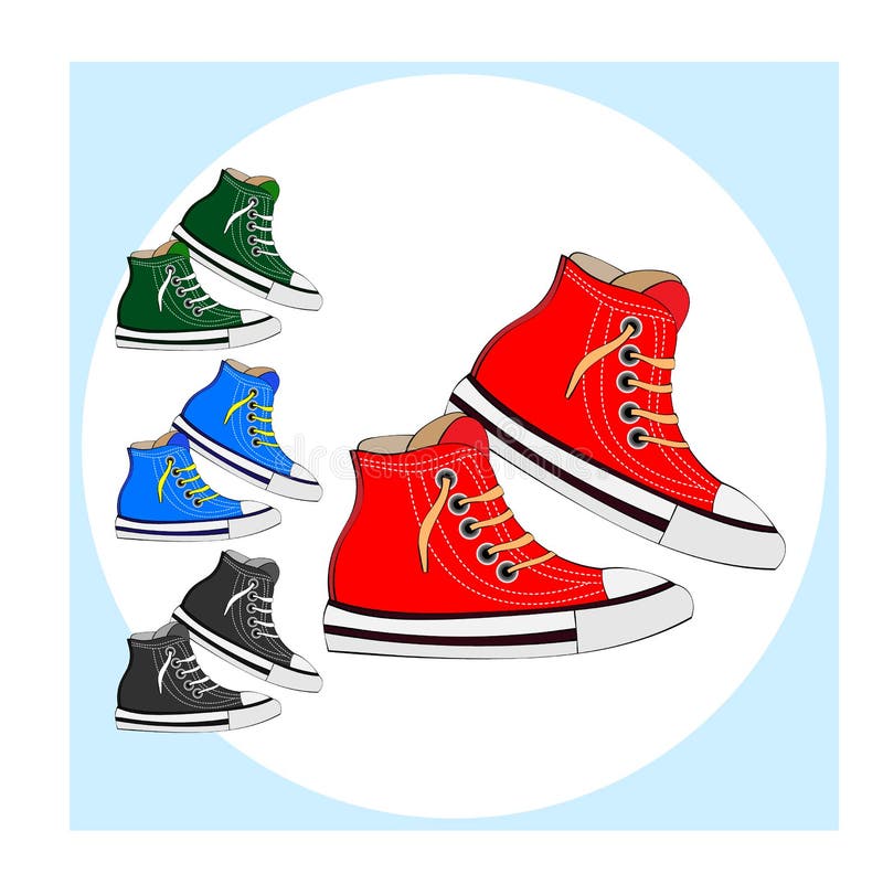 Czerwonych kobiet działający buty na białym tle ilustracja wektor Czerwonych kobiet działający buty na białym tle ilustracja wektor